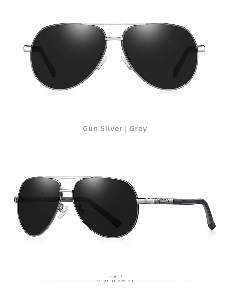 BARCUR Fashion Glasses Hot Style Men sunglasses Polarized UV400 Protection Driving Sun Glass Male Oculos De Sol