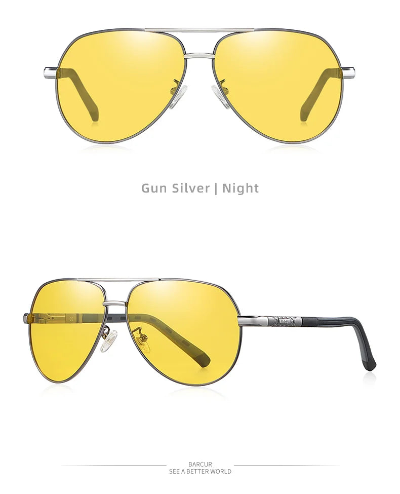 BARCUR Fashion Glasses Hot Style Men sunglasses Polarized UV400 Protection Driving Sun Glass Male Oculos De Sol