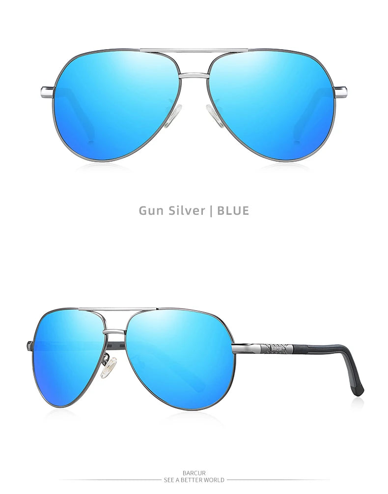 BARCUR Fashion Glasses Hot Style Men sunglasses Polarized UV400 Protection Driving Sun Glass Male Oculos De Sol
