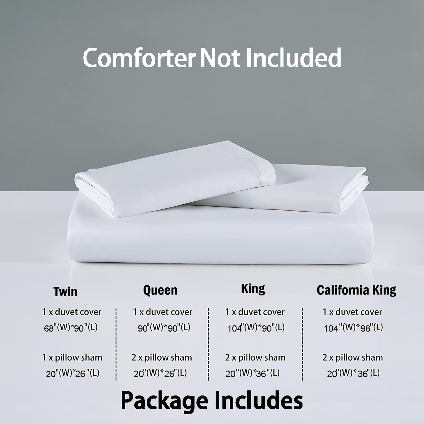 Soft and Durable Modern White Duvet Cover Set with Coconut Button Closure and Corner Strings for Queen/King Beds