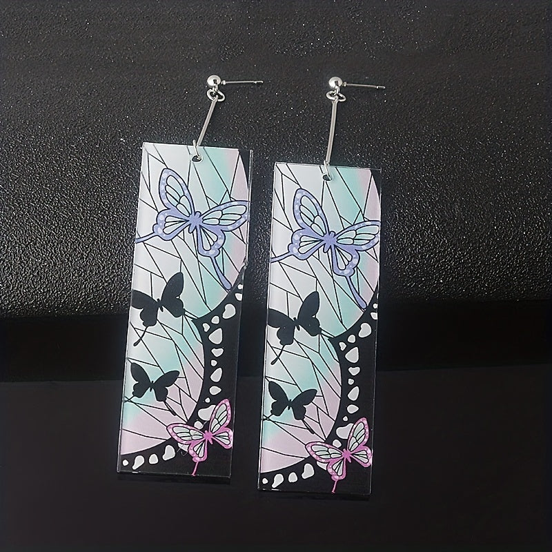 Anime Butterfly Acrylic Drop Dangle Earrings Cosplay Accessories For Women