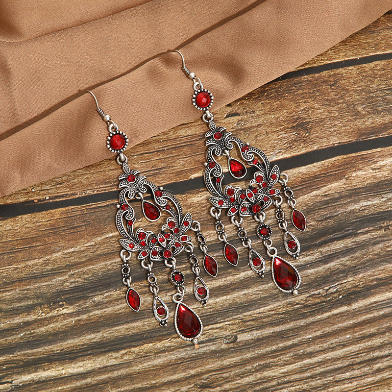 Elegant Vintage Textured Water Drop Earrings | Chic & Lightweight Longline Design | Sophisticated Fashion Accessory