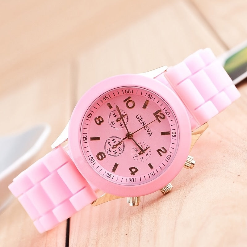 Minimalist Silicone Casual Quartz Watch Women Crystal Silicone Watches Wrist Watch