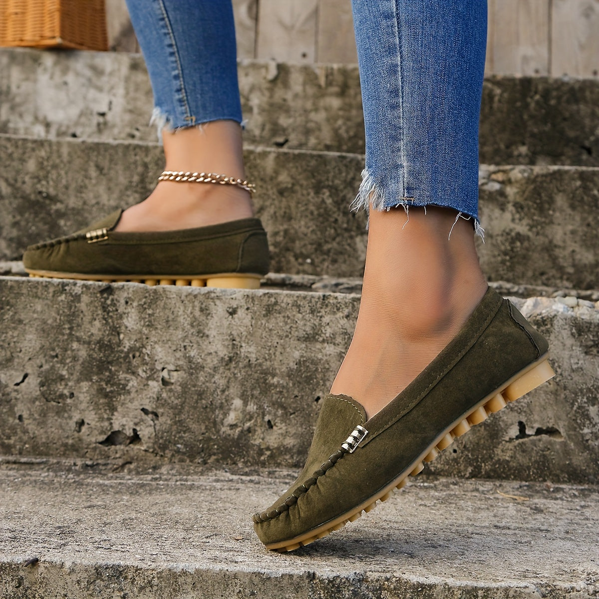 Comfortable Solid Women's Round Toe Loafers, Slip On Shoes, Women's Footwear