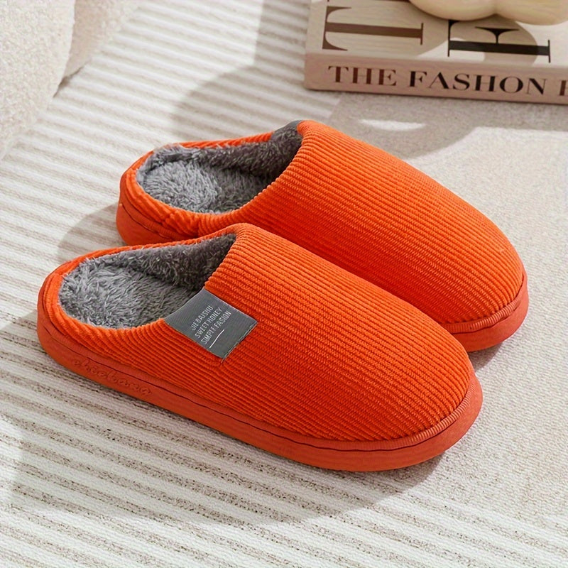 Women's Thick Bottom Home Slippers, Household Plush Slippers, Anti-slip Thermal Slippers