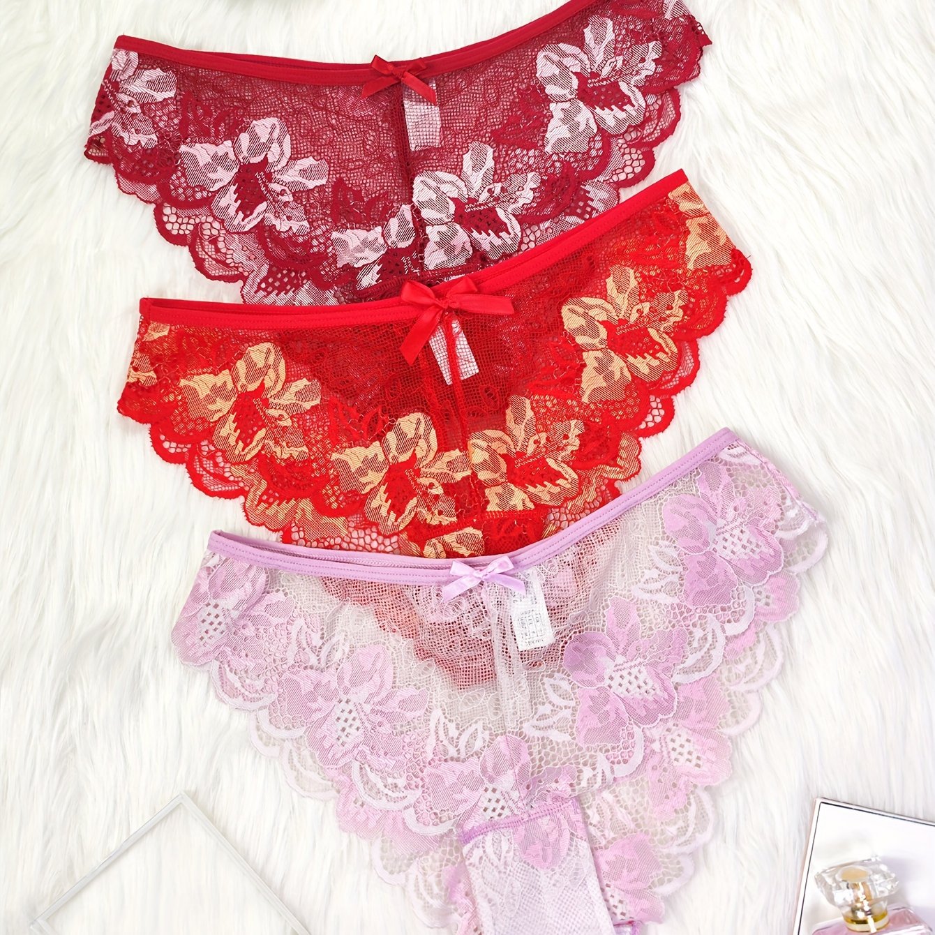 Women's Sexy Lace Panties, Women's Sheer Cutout Lace Bikini Panties