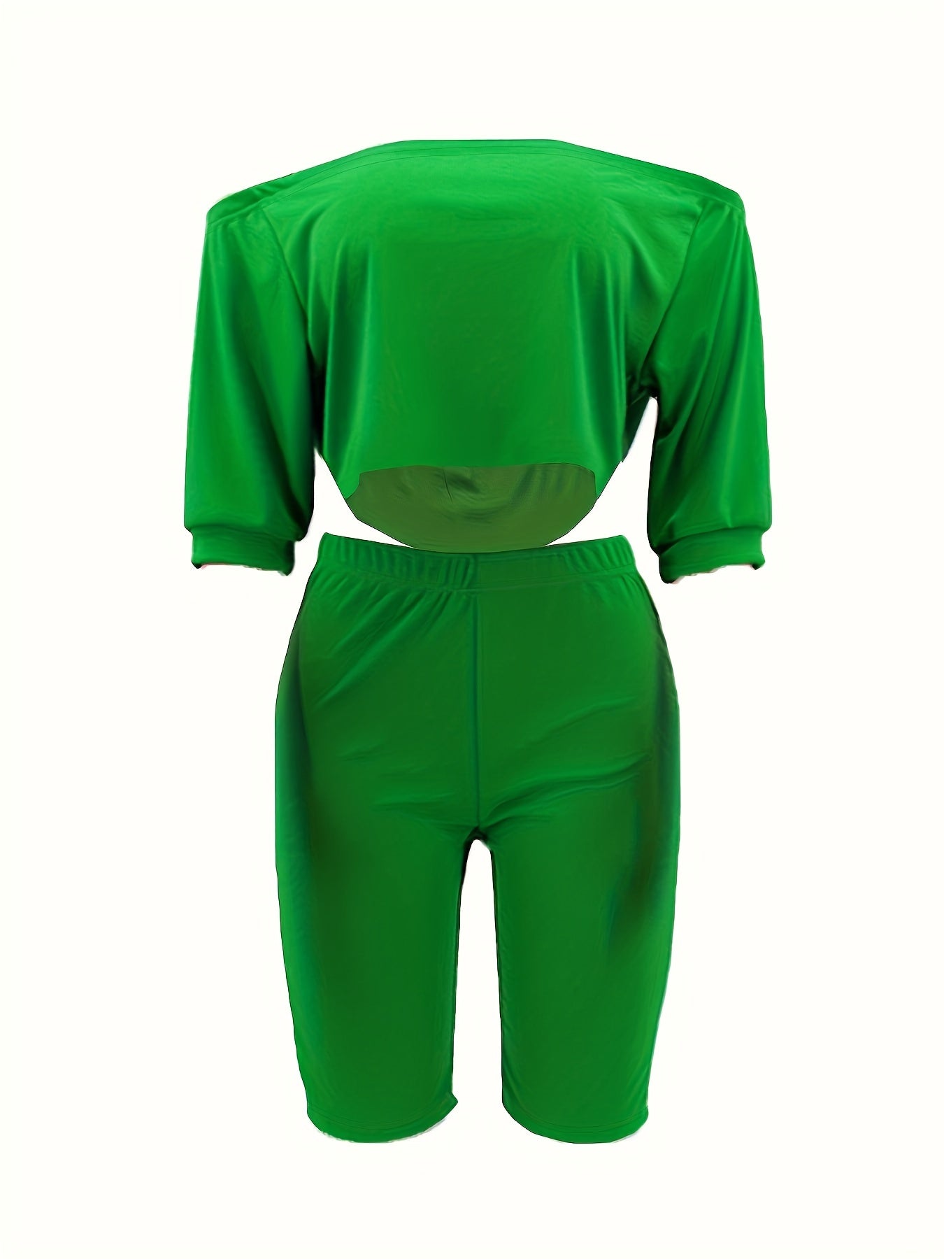 Chic Off-Shoulder Womens Pantsuit Set - Short Sleeve Top & Slim Shorts - Flattering Two-Piece Fashion Ensemble for Everyday Glamour