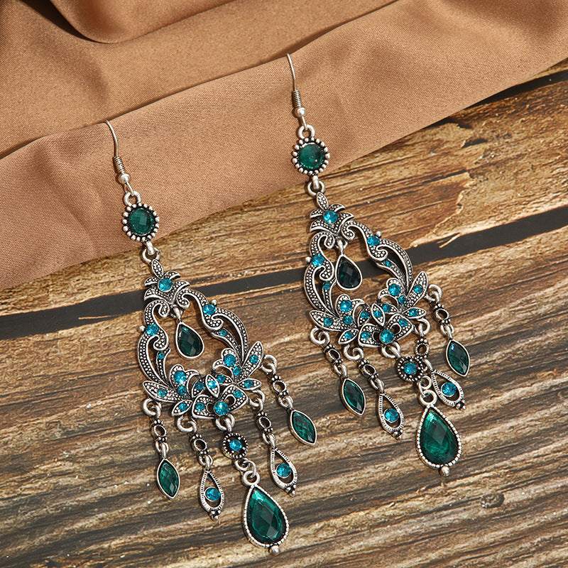 Elegant Vintage Textured Water Drop Earrings | Chic & Lightweight Longline Design | Sophisticated Fashion Accessory