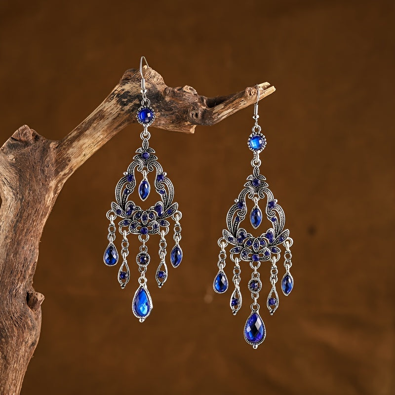 Elegant Vintage Textured Water Drop Earrings | Chic & Lightweight Longline Design | Sophisticated Fashion Accessory