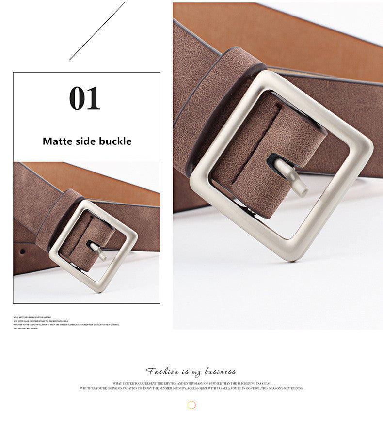 Women PU Belts For Jeans Luxury Brand Designer Belts Female Square Metal Pin Buckle Belt