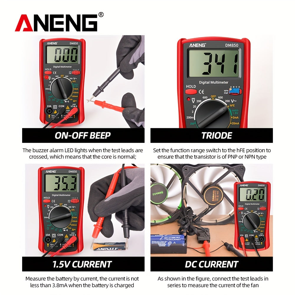 DM850 Automatic Professional Digital Multimeter 1999 Counts Auto AC/DC Voltage Tester Ohm Current Ammeter Detector Tool