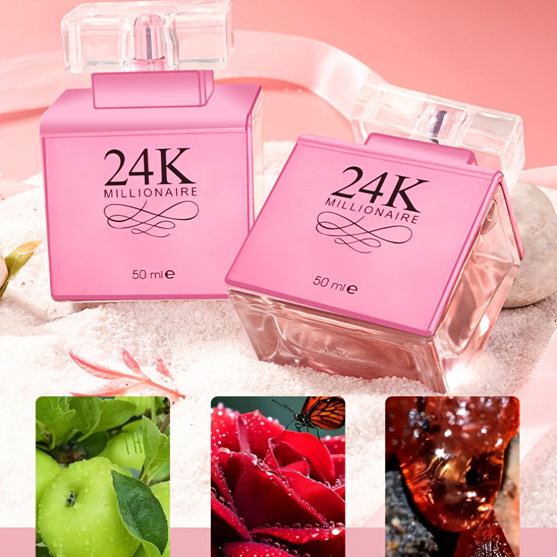 1.7oz Women's Perfume Spray, Long-Lasting Fruity Scent in Pink Bottle, Exudes Charm and Elegance for Any Occasion---The Perfect Gift