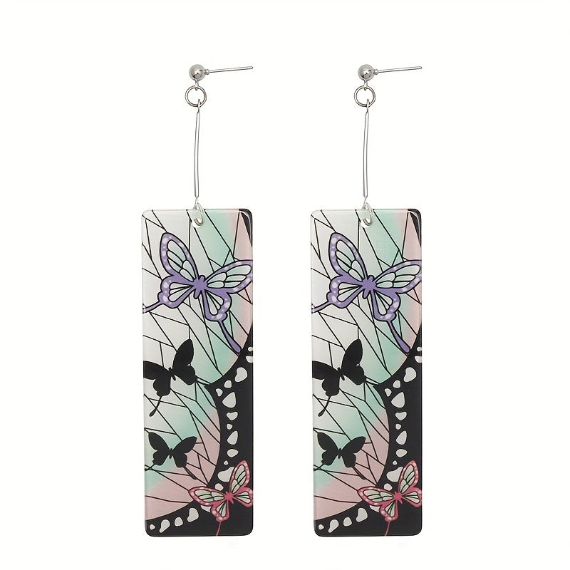 Anime Butterfly Acrylic Drop Dangle Earrings Cosplay Accessories For Women