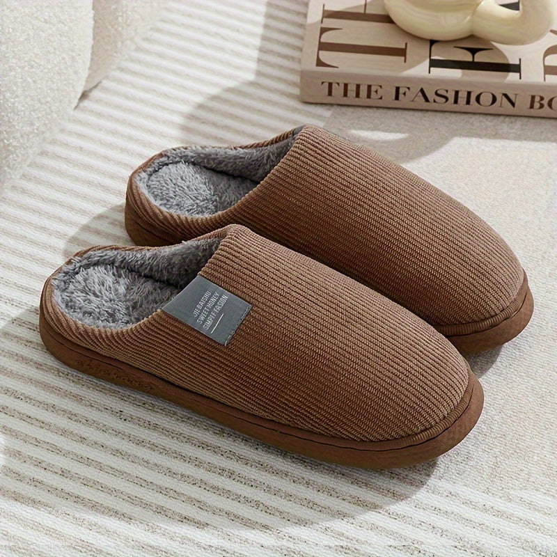 Women's Thick Bottom Home Slippers, Household Plush Slippers, Anti-slip Thermal Slippers