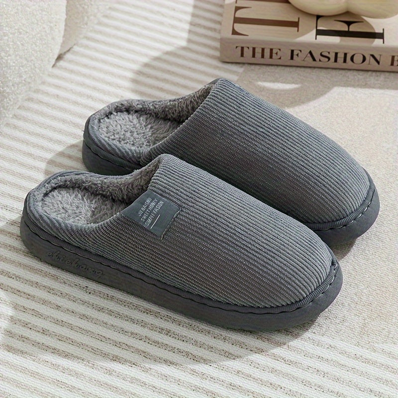 Women's Thick Bottom Home Slippers, Household Plush Slippers, Anti-slip Thermal Slippers