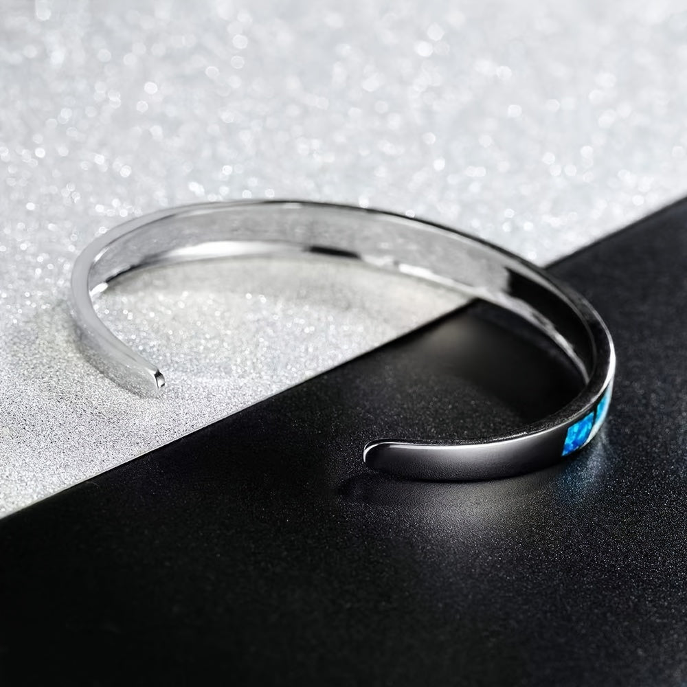 One Unique Vintage-Inspired Classic Blue Cuff Bangle - Timeless Elegant Design, Trendy Accessory, New Arrival 2023, Perfect for Any Occasion