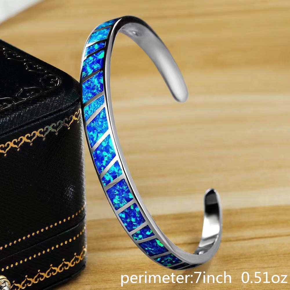 One Unique Vintage-Inspired Classic Blue Cuff Bangle - Timeless Elegant Design, Trendy Accessory, New Arrival 2023, Perfect for Any Occasion