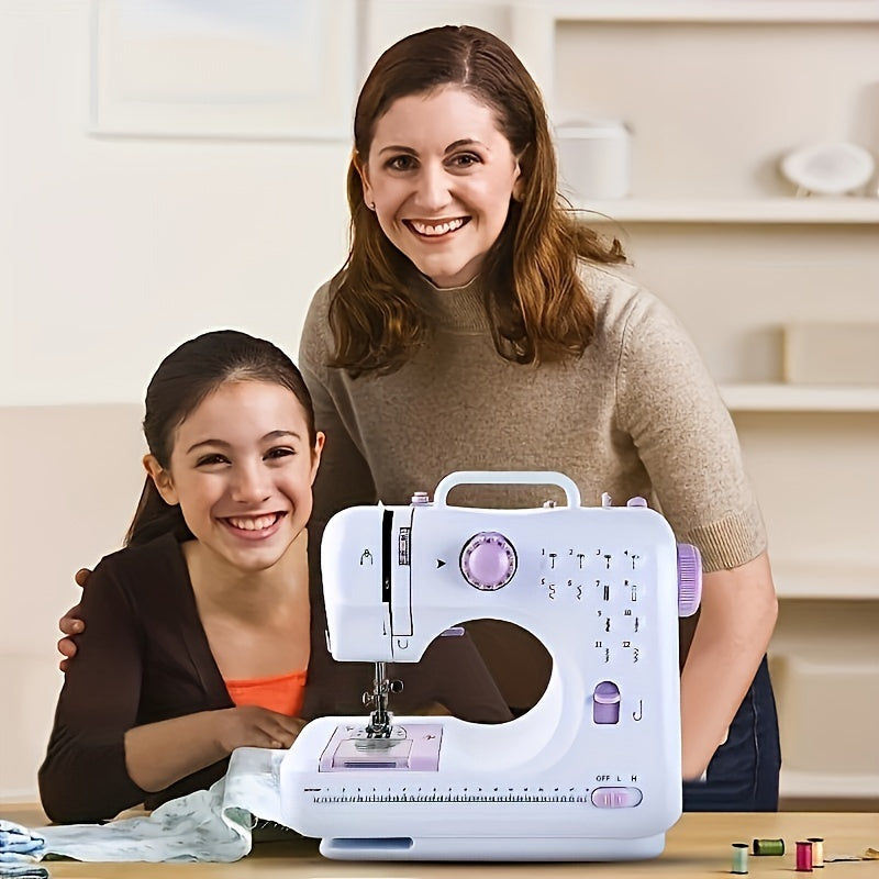 Portable Electric Sewing Machine Professional Version, With 12 Thread Patterns, Adjustable Speed, Overlock, Sewing Machine Parents, Beginners, Enthusiasts, Lightweight, Easy To Use, Very Suitable For Repair DIY, Handmade