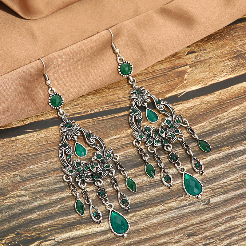 Elegant Vintage Textured Water Drop Earrings | Chic & Lightweight Longline Design | Sophisticated Fashion Accessory