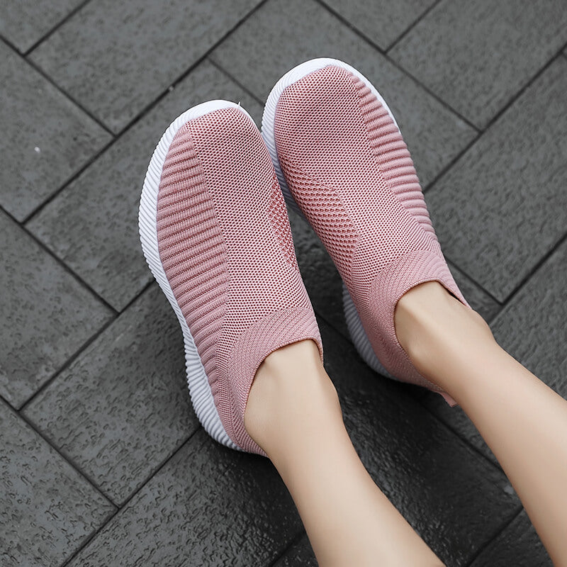 Women's Casual Sneakers, Lightweight Soft Bottom Running Shoes, Breathable Slip-on Walking Shoes plus size