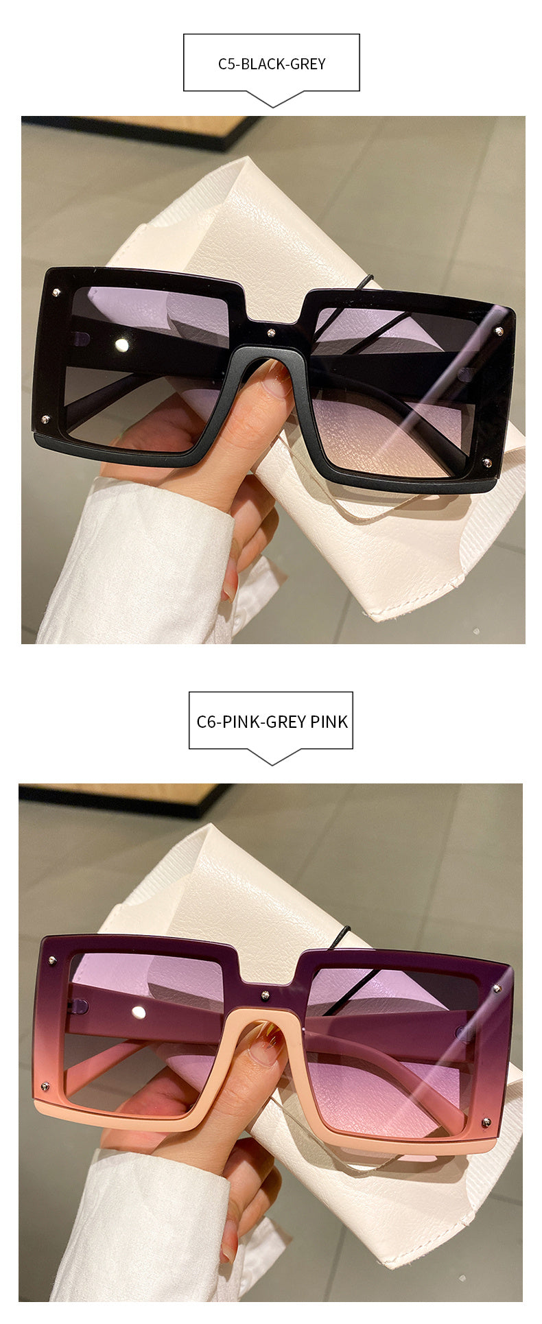 Oversized Square Men Women Trendy Eyewear Fashion Luxury Brand Design Shades