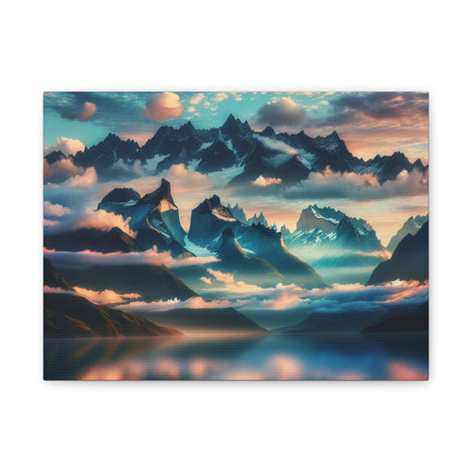Majestic Mountain Canvas Print – Alpine Landscape Wall Art for Nature Lovers