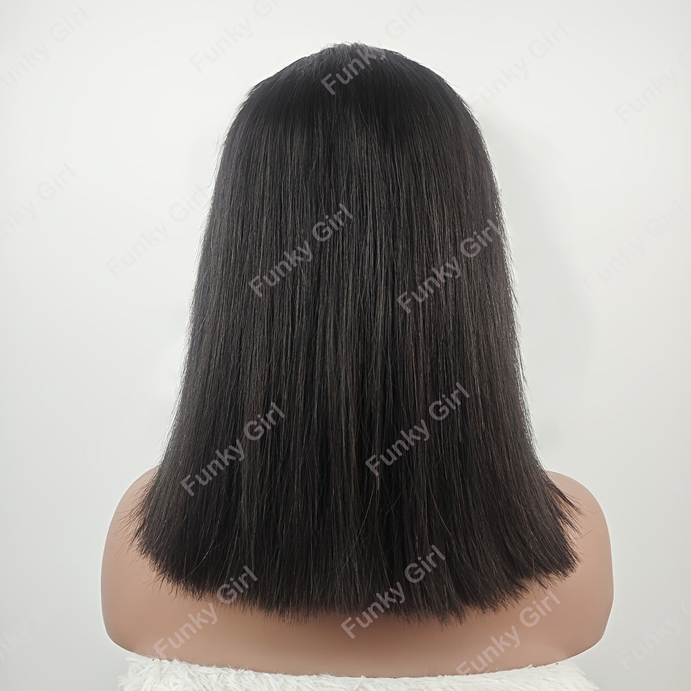 Bone Straight Bob Lace Front Wig - 13x4 Lace Frontal Human Hair Wig With Baby Hair - Pre-Plucked For Women - Perfect For Everyday Wear And Special Occasions
