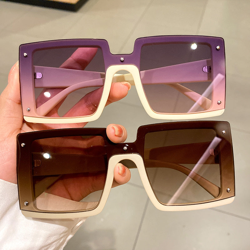 Oversized Square Men Women Trendy Eyewear Fashion Luxury Brand Design Shades