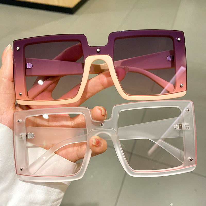 Oversized Square Men Women Trendy Eyewear Fashion Luxury Brand Design Shades