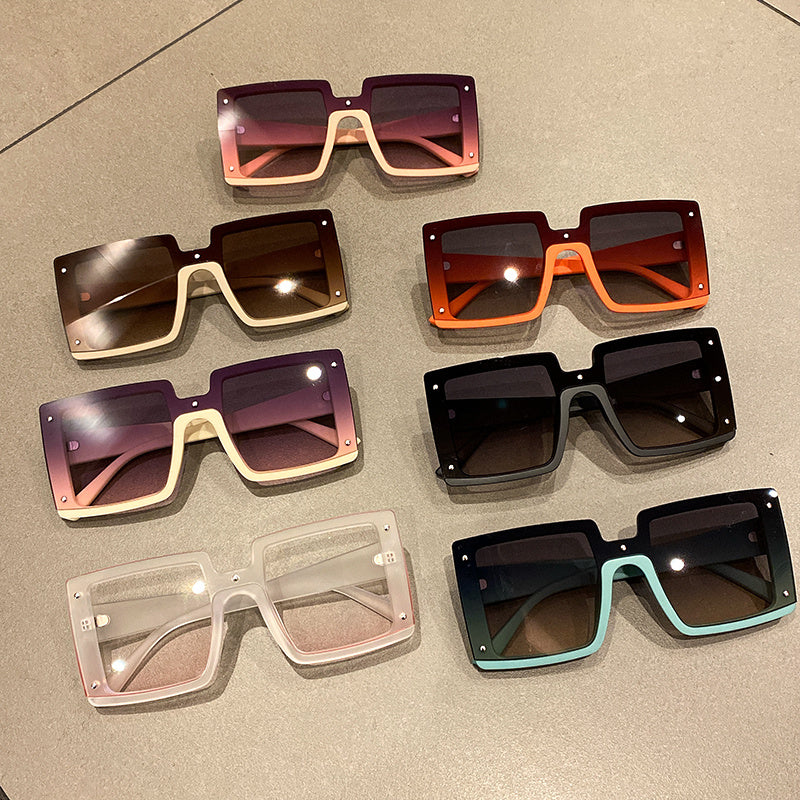 Oversized Square Men Women Trendy Eyewear Fashion Luxury Brand Design Shades