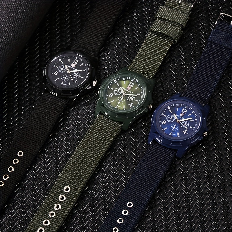 Military Sports Men's Watch Nylon Strap Quartz Wristwatch