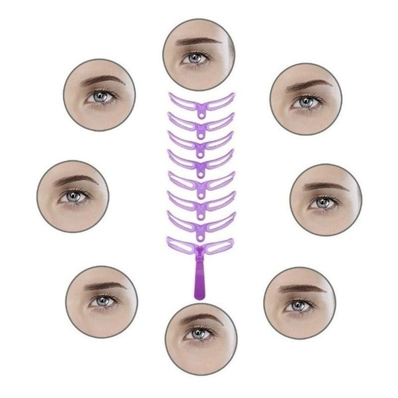 Easy-to-Use Eyebrow Shaping Kit - 8 Styles, Durable PVC Grooming Cards with Handle for Perfectly Defined Brows, Eyebrow Trimmer