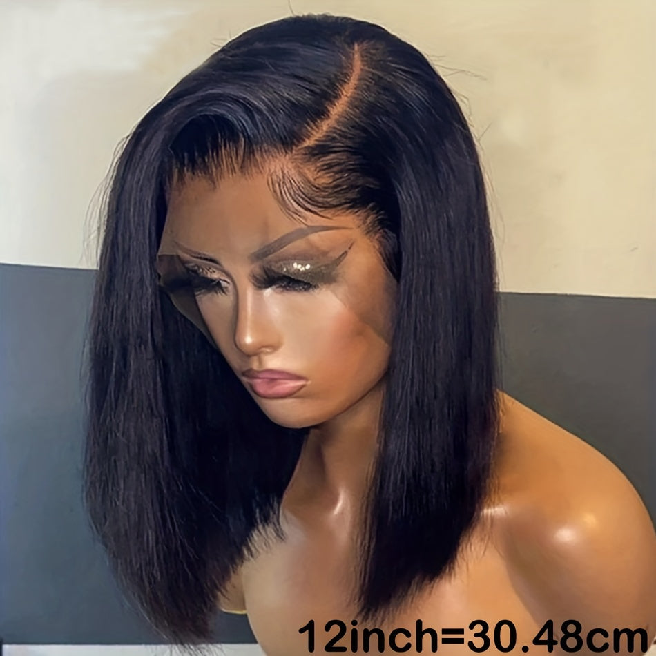 Bone Straight Bob Lace Front Wig - 13x4 Lace Frontal Human Hair Wig With Baby Hair - Pre-Plucked For Women - Perfect For Everyday Wear And Special Occasions