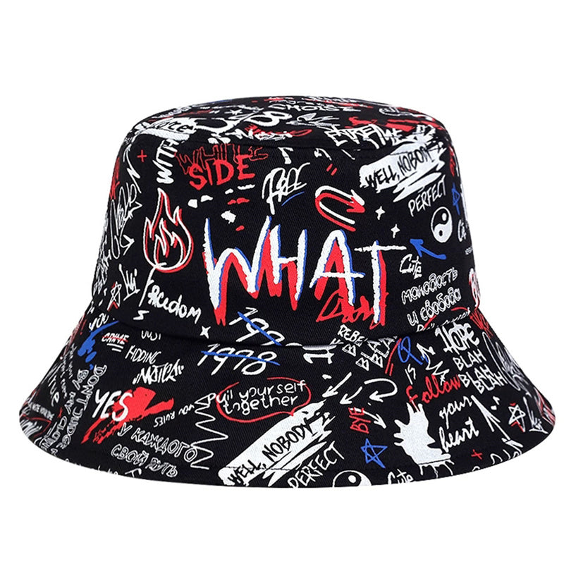 1pc Trendy Men's Graffiti Bucket Hat for Street Style and Hip Hop Fashion
