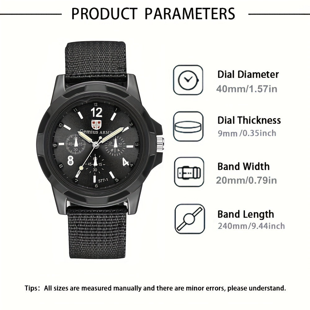 Military Sports Men's Watch Nylon Strap Quartz Wristwatch
