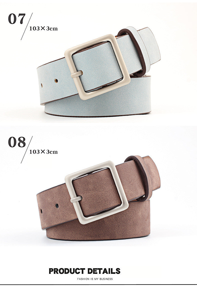 Women PU Belts For Jeans Luxury Brand Designer Belts Female Square Metal Pin Buckle Belt