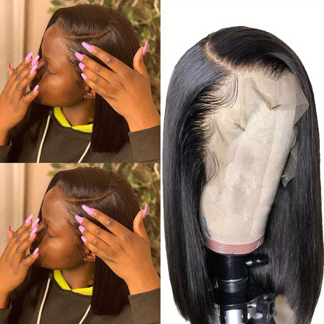 Bone Straight Bob Lace Front Wig - 13x4 Lace Frontal Human Hair Wig With Baby Hair - Pre-Plucked For Women - Perfect For Everyday Wear And Special Occasions