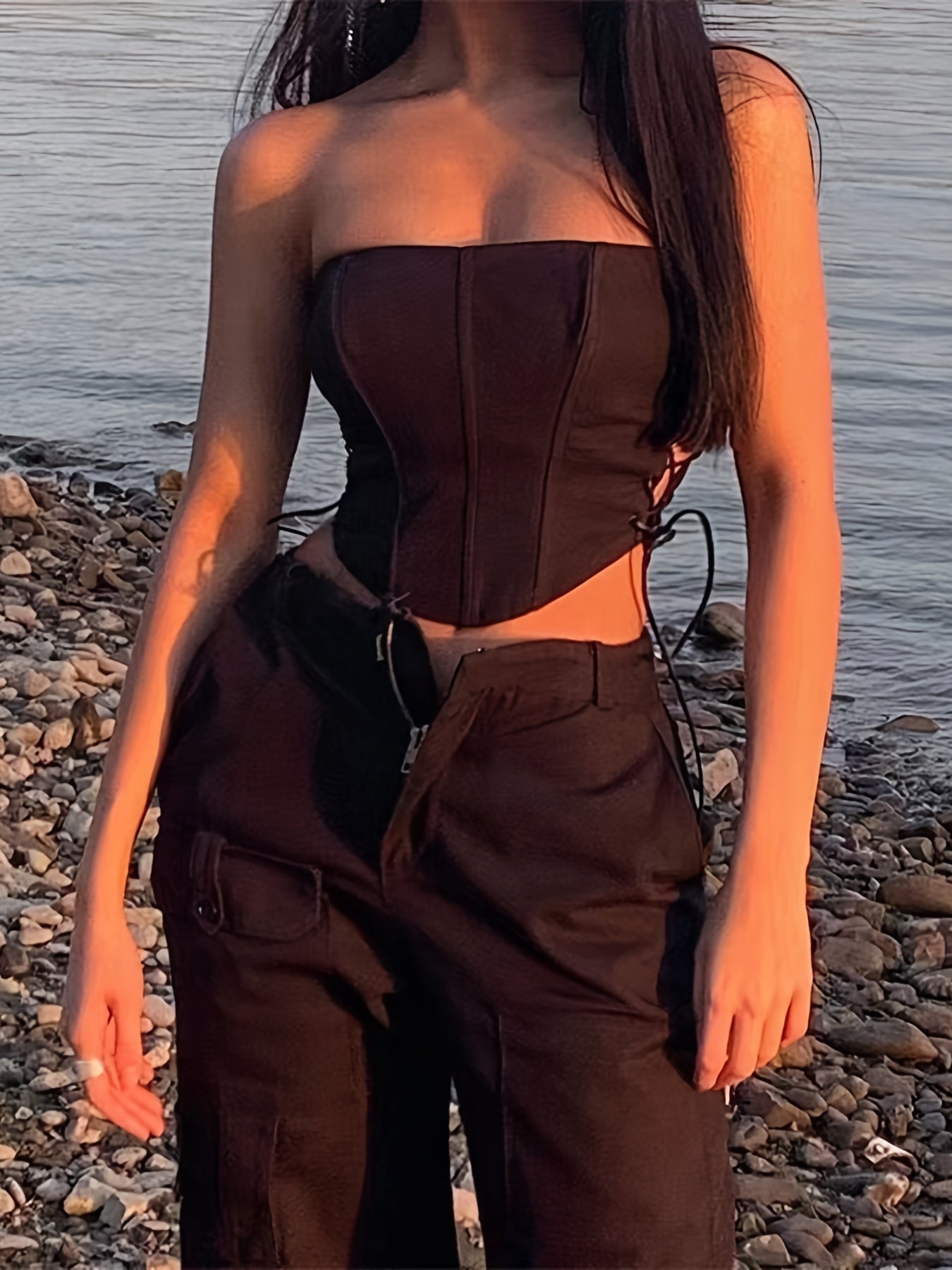 Sensual Cut-Out Camisole Tank Tops - Tanks & Camis with Off Shoulder, Backless, and Small Sling Designs - Women's Sexy Summer Clothing for Casual Outings and Date Nights