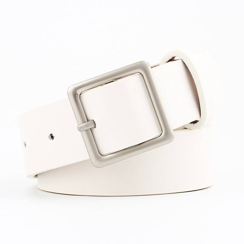 Women PU Belts For Jeans Luxury Brand Designer Belts Female Square Metal Pin Buckle Belt