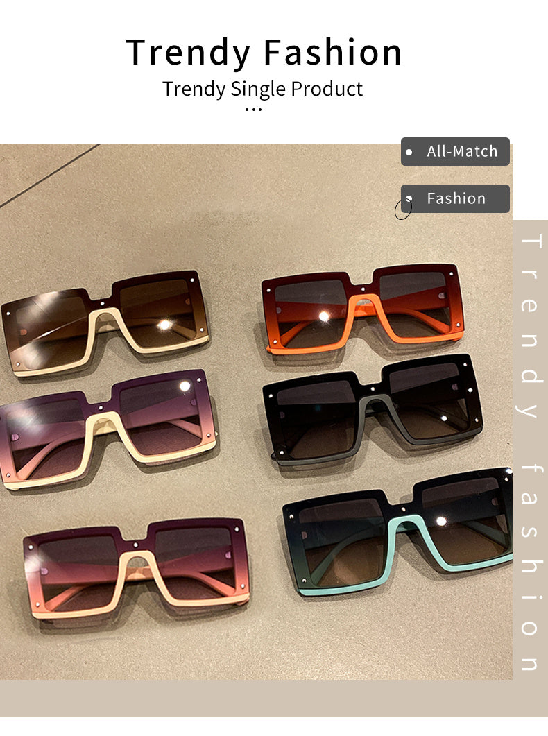 Oversized Square Men Women Trendy Eyewear Fashion Luxury Brand Design Shades