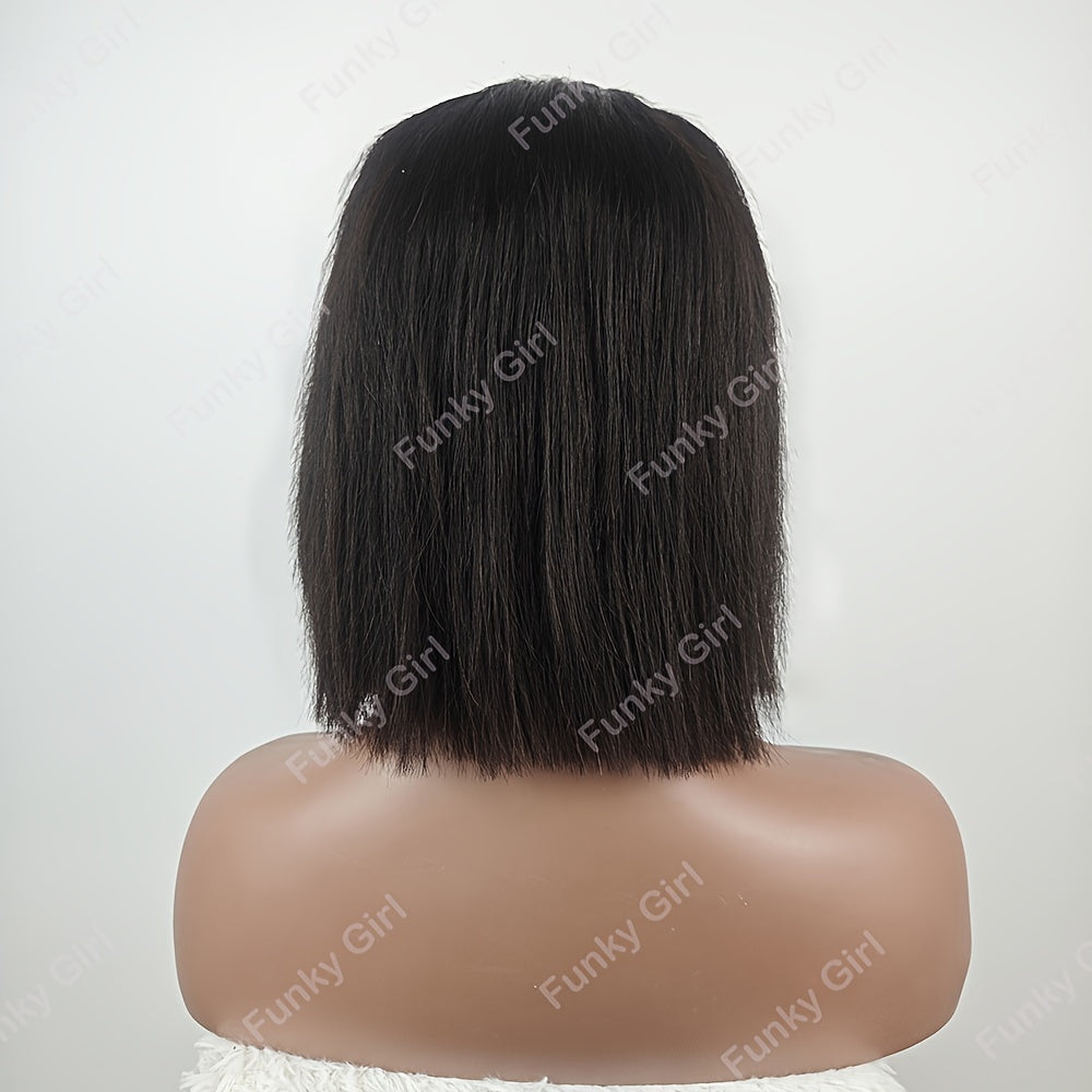 Bone Straight Bob Lace Front Wig - 13x4 Lace Frontal Human Hair Wig With Baby Hair - Pre-Plucked For Women - Perfect For Everyday Wear And Special Occasions