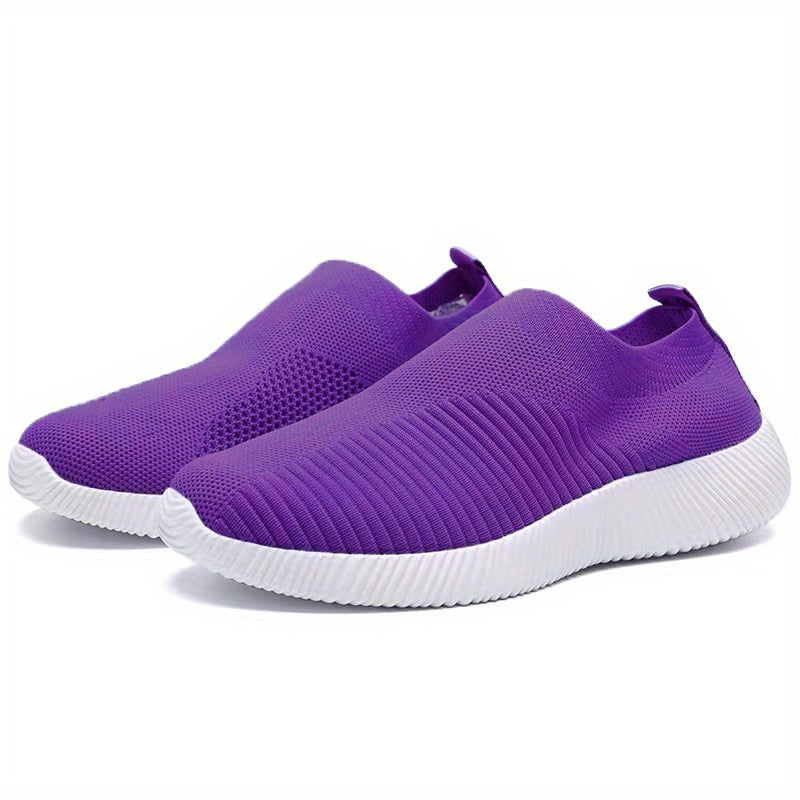 Women's Casual Sneakers, Lightweight Soft Bottom Running Shoes, Breathable Slip-on Walking Shoes plus size