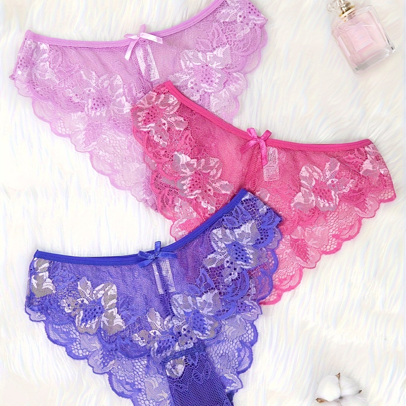 Women's Sexy Lace Panties, Women's Sheer Cutout Lace Bikini Panties