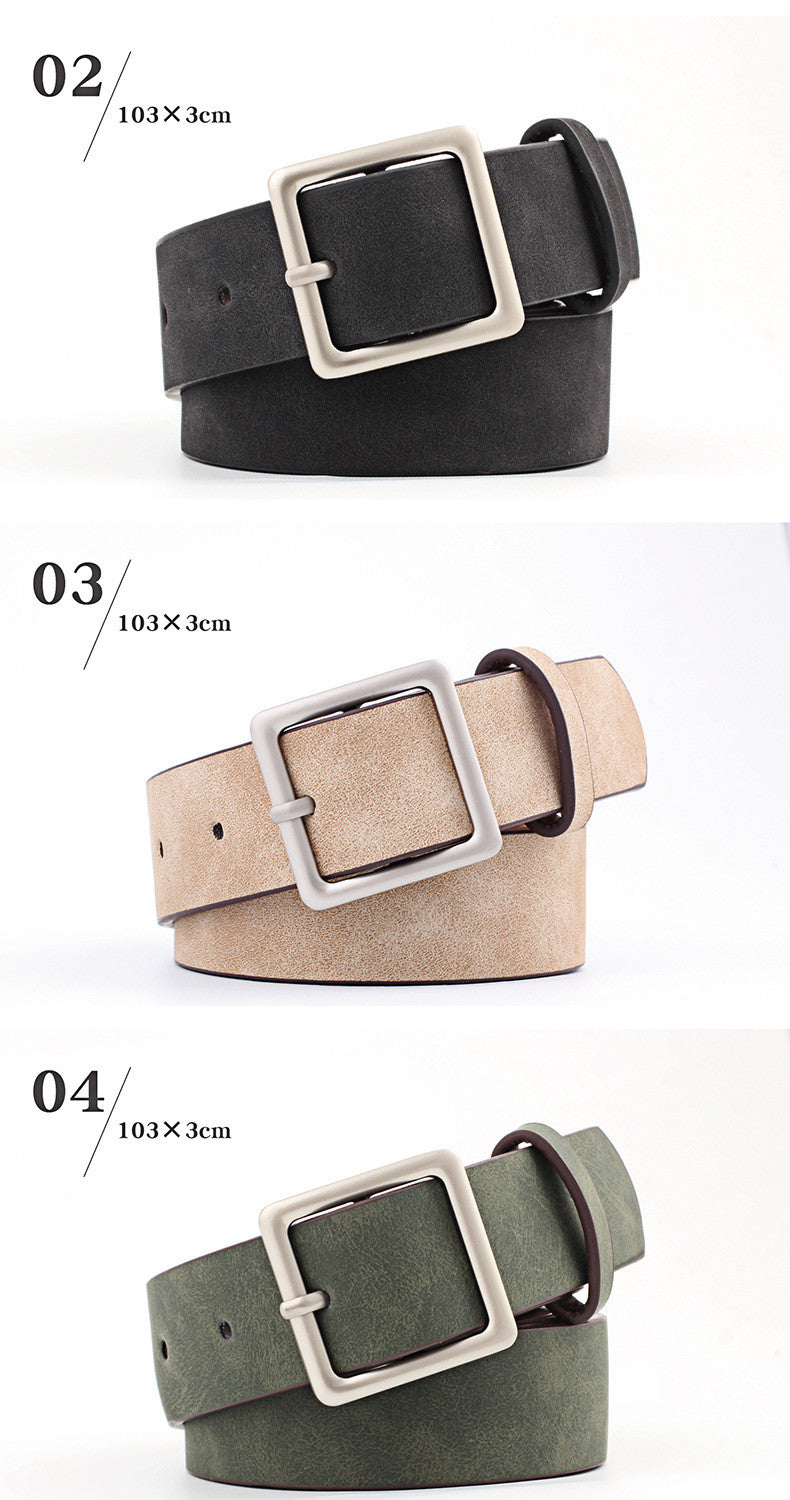 Women PU Belts For Jeans Luxury Brand Designer Belts Female Square Metal Pin Buckle Belt