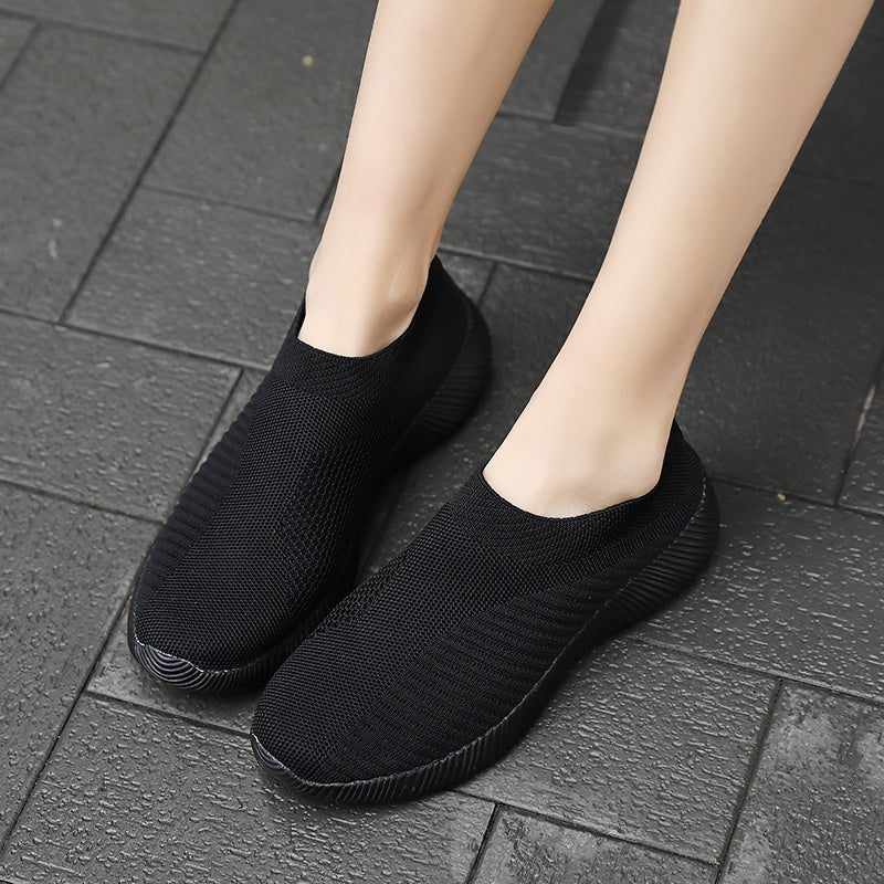 Women's Casual Sneakers, Lightweight Soft Bottom Running Shoes, Breathable Slip-on Walking Shoes plus size
