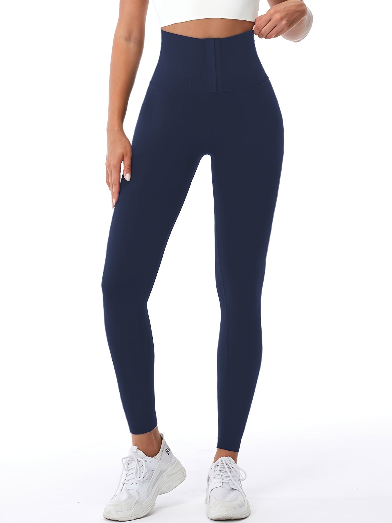 Sexy High Waist Solid Leggings - Butt Lifting, Tummy Control, Flattering Silhouette, Comfortable, Four-Way Stretch, Women's Fitness Clothing for Gym, Yoga, Running, and Daily Wear