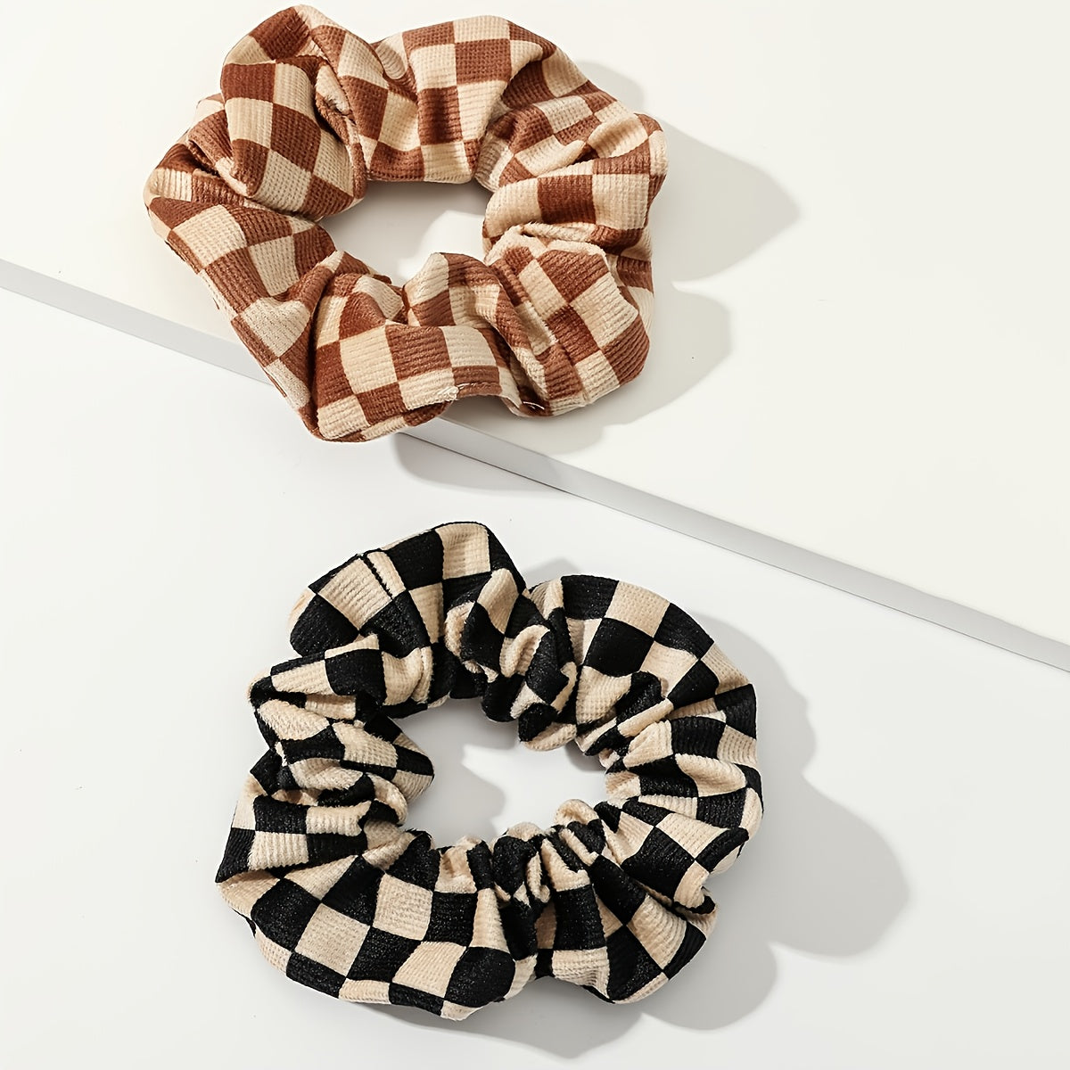 Velvet Plaid Hair Tie Scrunchies Large Scrunchies, Colorful Scrunchies, Fashion Women Retro Hair Accessories