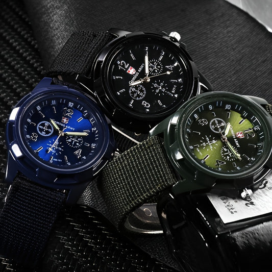 Military Sports Men's Watch Nylon Strap Quartz Wristwatch