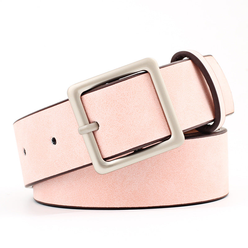 Women PU Belts For Jeans Luxury Brand Designer Belts Female Square Metal Pin Buckle Belt