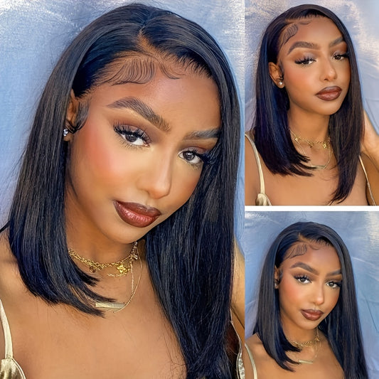 Bone Straight Bob Lace Front Wig - 13x4 Lace Frontal Human Hair Wig With Baby Hair - Pre-Plucked For Women - Perfect For Everyday Wear And Special Occasions